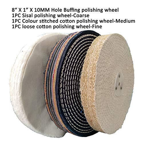 11PC Metal Polishing Buffing Kit 8" X 1