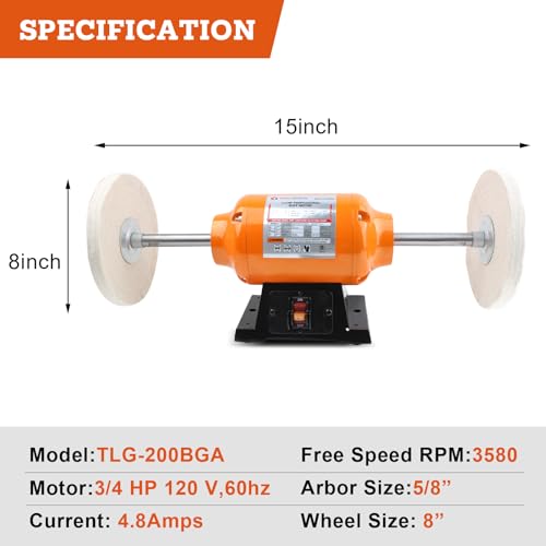 8 Inch Bench Buffer for Goldsmithing