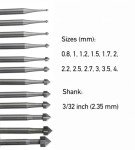 12-Piece Jewelry Carving Burr Set for Rotary Tools