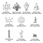 10 Styles Lab Theme Tibetan Alloy Charms - 100pcs