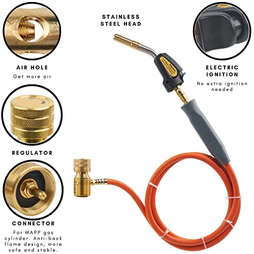 Self-Igniting Brass MAPP Torch with Hose