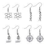 Silver Plated Microscope Dangle Earrings for Science Lovers