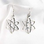 Silver Plated Microscope Dangle Earrings for Science Lovers
