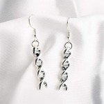 Silver Plated Microscope Dangle Earrings for Science Lovers