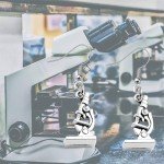 Silver Plated Microscope Dangle Earrings for Science Lovers