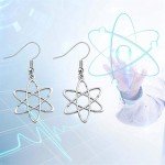 Silver Plated Microscope Dangle Earrings for Science Lovers