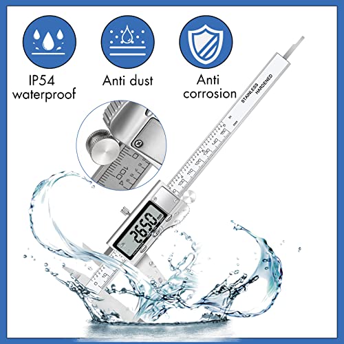 Digital Calipers: Stainless Steel 6 Inch Vernier