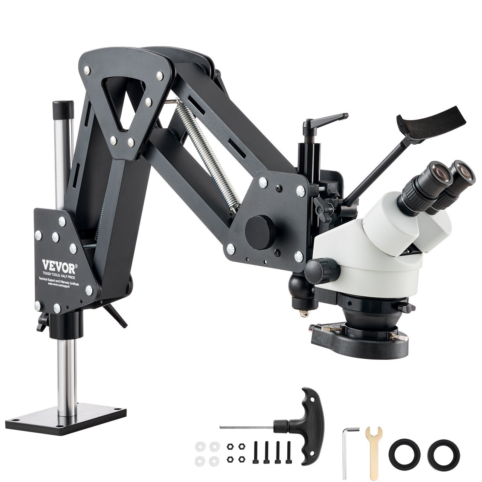 VEVOR Jewelry Microscope with Ring Light 7X-45X