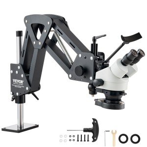 VEVOR Adjustable Microscope with Ring Light for Jewelry