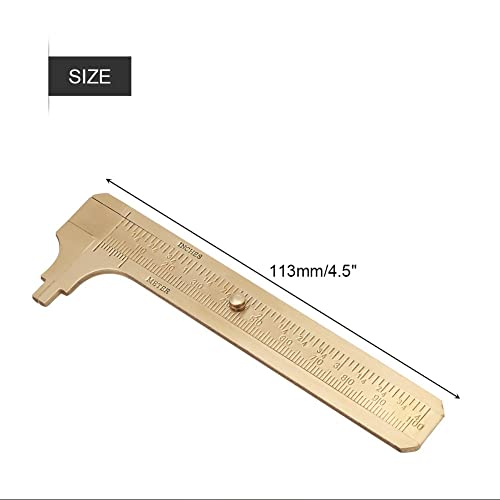 Brass Pocket Caliper for Jewelry Measuring (Double Scale)