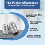 45x Mini Jewelry Microscope with LED Lights