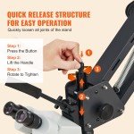 VEVOR Adjustable Microscope with Ring Light for Jewelry