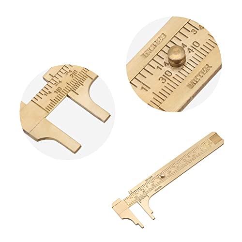 Brass Pocket Caliper for Jewelry Measuring (Double Scale)