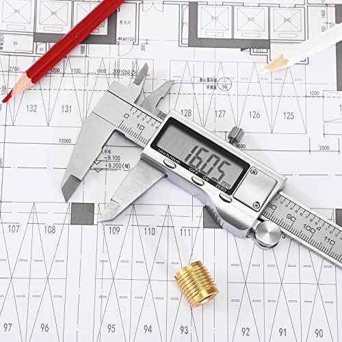 Digital Calipers: Stainless Steel 6 Inch Vernier