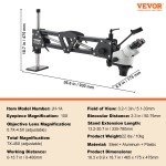 VEVOR Adjustable Microscope with Ring Light for Jewelry