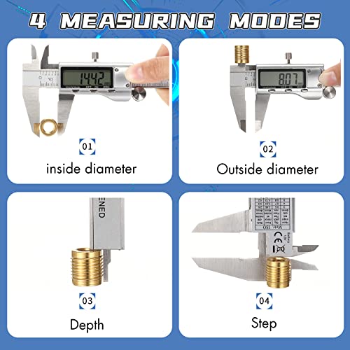 Digital Calipers: Stainless Steel 6 Inch Vernier