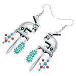Colorful Microscope Dangle Earrings for Teachers