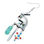 Colorful Microscope Dangle Earrings for Teachers