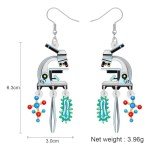 Colorful Microscope Dangle Earrings for Teachers