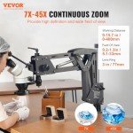 VEVOR 7X-45X Jewelry Microscope with LED Light