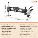 VEVOR 7X-45X Jewelry Microscope with LED Light