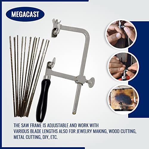German Style Jeweler's Saw Frame with Assorted Blades
