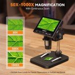 4.3'' Digital Coin Microscope 1000x with LED