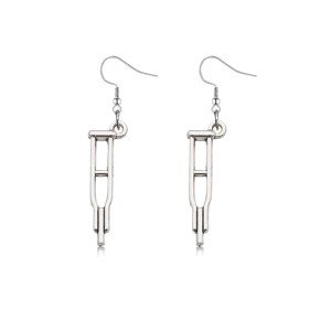 Silver Plated Science Microscope Dangle Earrings
