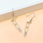 Silver Plated Science Microscope Dangle Earrings
