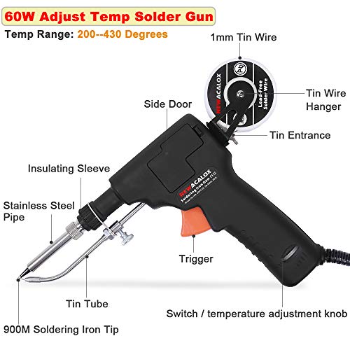 Adjustable Temp Soldering Gun Set by NEWACALOX