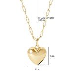 Puffed Heart Necklace - 14K Gold Plated