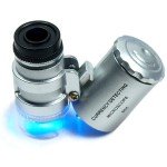 60X Pocket Microscope Jewelry Magnifier with LED