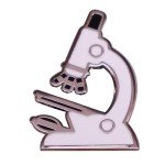 Silver Microscope Enamel Pin Badge for Science Lovers