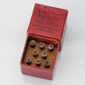 Vintage Watchmaker Jewel Chucks Tool Set of 8