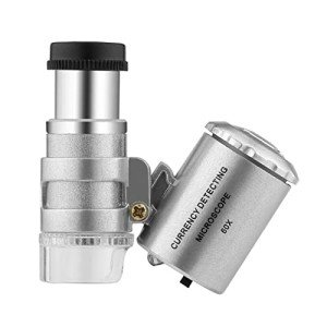 60X Portable Pocket Microscope for Jewelry & Currency