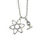 3D Microscope Necklace with Atom Charm Pendant