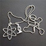 3D Microscope Necklace with Atom Charm Pendant