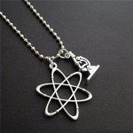3D Microscope Necklace with Atom Charm Pendant