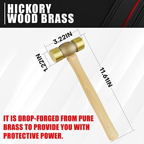 Solid Brass Non-Sparking Hammer with Wood Handle