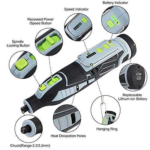 12V Cordless Rotary Tool Kit with 5 Speeds