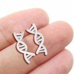 DNA Double Helix Stud Earrings - Silver & Gold