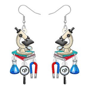Funny Microscope Dangle Earrings for Science Lovers