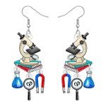 Funny Microscope Dangle Earrings for Science Lovers