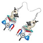 Funny Microscope Dangle Earrings for Science Lovers