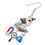 Funny Microscope Dangle Earrings for Science Lovers