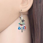 Funny Microscope Dangle Earrings for Science Lovers