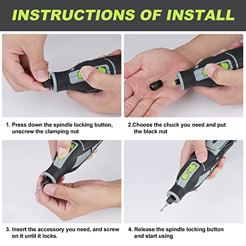 12V Cordless Rotary Tool Kit with 5 Speeds