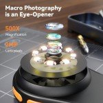 500X Digital Microscope 1080P with 8 LED Lights