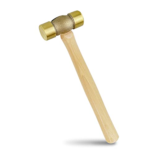 Solid Brass Non-Sparking Hammer with Wood Handle