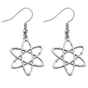 Unique Silver-Plated DNA Dangle Earrings for Scientists